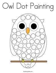 Free printable halloween coloring pages. Owl Dot Painting Coloring Page Twisty Noodle