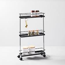Yamazaki Rolling Storage Cart W Handle Black Storage Cart Kitchen Storage Cart Rolling Storage Cart