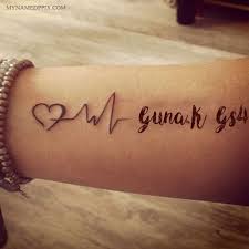 Write Name On Love Heartbeat Tattoo Image Couple Name Tattoos Name Tattoo On Hand Heartbeat Tattoo With Name