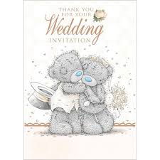 Wedding Invitation Acceptance Me To You Bear Card Wedding Invitations Bear Wedding Bear Card