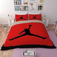 Fotball Jordan Bedding Set Duvet Quilt Cover Pillowcases Domitory Bedroom Sports Bedding Basketball Bedroom Contemporary Bedroom Design