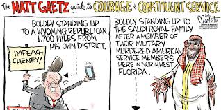 Gaetz was the only member of congress to vote against a law that gave the federal government more power and money to fight. Gaetz Time Would Be Better Spent Working For His Constituents