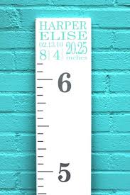 growth chart ruler add on custom personalized decal top header name and birth stats subway art style