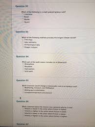 Solved Which Of The Following Is A Small Grained Igneous Chegg Com