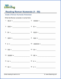 What is 6 in roman numerals. Grade 3 Roman Numerals Worksheets Free Printable K5 Learning