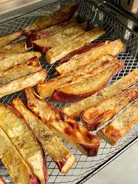 Place the sweet potato sticks on the two increase the air frying time. My Favorite Air Fryer Japanese Sweet Potato Fries Rachlmansfield