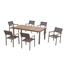 Hampton Bay Barnsdale Teak 7 Piece Patio Dining Set Set T1840 C2011 The Home Depot Teak Patio Table Patio Dining Patio Dining Set