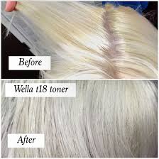 Toning is a simple and relatively cheap process you can do right in your own bathroom. Before And After Using T18 Wella Toner On Bleach Hair How I Get My Hair Completely White Silver Bleached Hair Hair Toner Wella T18