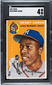 1968 Topps Game Card Inserts #4 Hank Aaron Graded By Beckett Very Good or  Better 7