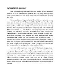 Kadang kala ada yang memiliki prestasi namun kurang percaya diri untuk menyampaikannya. Autobiografi Diri Saya