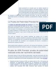 La Prueba De Paternidad Prenatal Pdf Prueba Genetica El Embarazo