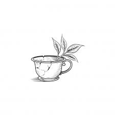 Broken Tea Cup Drawing Illustration Isolated Tea Cup Drawing Teacup Tattoo Tea Tattoo