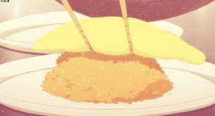 See a recent post on tumblr from @whygyeom about yellow anime. Anime Yellow Cute Food Gif Hanasaku Iroha After The Rain Gif Omellete Anime Food Pastel Yellow Anime Gif Anime Breakfast