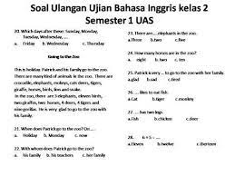 Soal bahasa inggris kelas 2 sd 2018. Soal Uas Bahasa Inggris Kelas 2 Sd Semester 1 Youtube