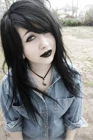 Not A Fan Of The Lips But Love The Hair Black Scene Hair Long Scene Hair Gothic Hairstyles