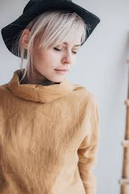 Long Sleeve Linen Tunic With Raised Neck, Loose Linen Shirt, Linen Tunic  Top, Plus Size Top, Long Sleeved Shirt, Plus Size Women Clothing