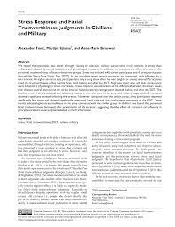 0 ratings 0% found this document useful (0 votes) 421 views 1 page. Pdf Stress Response And Facial Trustworthiness Judgments In Civilians And Military