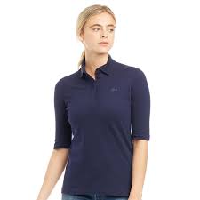 Polo lacoste femme taille 36 coupe slim fit couleur bleu pétrole matière 100% coton manches courtes décolleté fermée par 5 boutons nacrés. Lacoste Polo Pf6969 Femme Bleu Marine