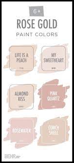 View Your Life Through Rose Colored Glasses With This Rose Gold Color Palette From Behr Paint Rose Gold Color Palette Pink Paint Colors Behr Paint Colors