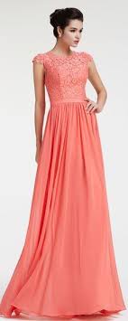 Lace Chiffon Modest Coral Bridesmaid Dresses Cap Sleeves Coral Bridesmaid Dresses Coral Modest Bridesmaid Dresses Bridesmaid Dresses With Sleeves