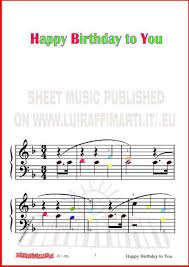 Happy Birthday To You Spartito Semplice Pianoforte Pianoforte Educazione Musicale Musica Elementare
