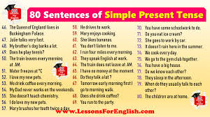 Use the base form of the verb to make simple present tense if the subject is you/they/ we/i/plural noun. 80 Sentences Of Simple Present Tense Vocabulary Home