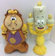 Disney Cogsworth Lumiere Plush Beauty And The Beast Stuffed Animal Set Disney Disney Stuffed Animals Disney Toys Disney Plush