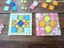 ダイソー100均ガラスタイルでコースターを作ろう diy女子 手作り プレゼント 100均 100均 手作り コースター 手作り