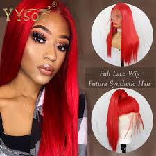Synthetic wigs are the most affordable wigs and the easiest to care for. Yysoo Long Red Silky Straight Synthetic Full Lace Wigs For Women Japan Futura Heat Resistant Fiber Ponytail Wig With Baby Hair Synthetic None Lace Wigs Aliexpress