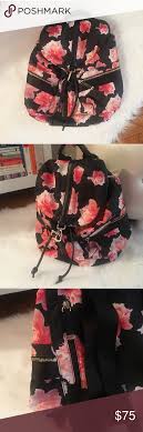 Calvin Klein Floral Print Backpack Black Coral Calvin Klein Calvin Klein Bag Black Backpack
