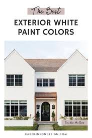 Best Exterior White Paint Colors Caroline On Design White Exterior Paint Brick Exterior House House Design Photos