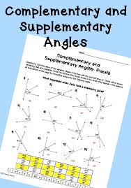 Complementary And Supplementary Angles Puzzle Worksheet For High School Geometry Or Algebra Class Supplementary Angles Geometry Worksheets Geometry High School