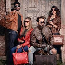 Leather Bags And Leather Jackets Nabeel Ahmed Khan And Other Models Posing For Dudra East Pakistani Models Model Poses Leather Jacket