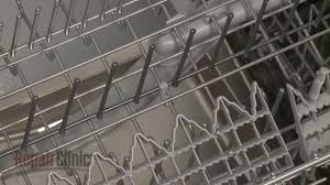 There may be caps on the ends of the tracks that you will need to move to get the dishwasher rack back on. Bosch Dishwasher Tine Clip Replacement 00611981 Youtube