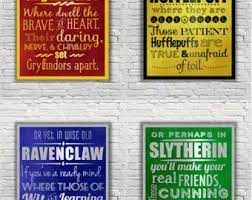 Harry Potter Typography Quote The Four Hogwarts Houses According To The Sorting Hat Harry Potter Classroom Harry Potter Room Harry Potter Typography