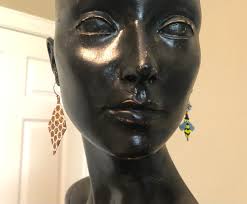 Kolczyki z koralików miodowych w kształcie plastra miodu, biżuteria  wiosenna, biżuteria jeansowa, fantazyjne kolczyki, kolczyki z koralików