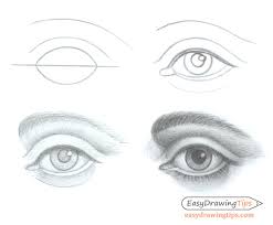 (step 2) draw the upper and lower part of the eye's skin folds. How To Draw An Eye Step By Step