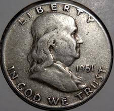 1951 Franklin Half Dollar Liberty Bell Coin Value Prices