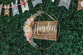 We offer wall signs for $50 to rent. How To Throw A Woodland Theme Baby Shower Baby Chick