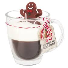 Gingerbread Man Candela Decorativa Con Tazza Di Vetro Kerzen Dekoration Tassen