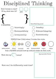Disciplined Thinking Worksheet Etsy Discipline Chart Charts For Kids Kids Behavior