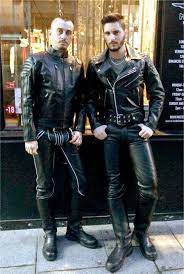 Would So Love To Meet Them Both In A Dark Alleyway Together For The Whole Night Leather Jacket Men Mens Leather Clothing Leather Outfit