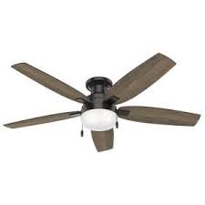 Shop wayfair for all the best flush mount medium room ceiling fans. Hunter Duncan 52 In Led Indoor Matte Black Flush Mount Ceiling Fan With Light Kit 59586 The Home Depot Ceiling Fan Ceiling Fan With Light Fan Light