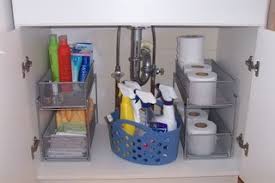 organizing under the bathroom sink