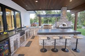 'an outdoor kitchen gives you ample opportunity to cook and eat outdoors, whatever the season, and as outdoor kitchens now come in a multitude of sizes and forms, you have more reason to get outside and make the most of. Modern Backyard Paradise Restored Landscaping
