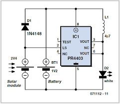 Technically you will need to design a solar street light circuit diagram to determine the flow of electricity from. Solar Lamp Using The Pr4403 Schematic Circuit Diagram