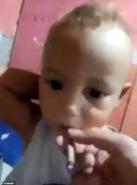 Oh Smoke Here Horrible Moment Girl 14 Forces Her 1 Year Old Nephew To Smoke Weed In Brazil Daily Mail Online