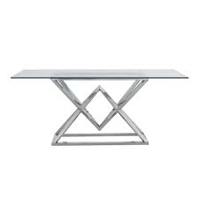 Ecostorage stainless steel 60 in. Zerus Stainless Steel Dining Table Fab Home Interiors