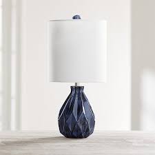 Origami Blue Ceramic Table Lamp Reviews Crate And Barrel In 2020 Ceramic Table Lamps Blue Table Lamp Ceramic Table