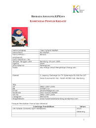 Contoh biodata penulis dan motto dalam skripsi. Formulir Biodata Anggota Kpkers